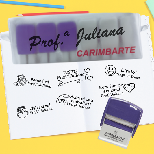 Kit com 6 carimbos Premium 20 Lilas ou Branco