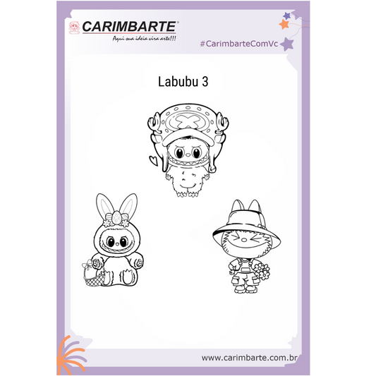 Labubu 3 Cartela de Carimbos