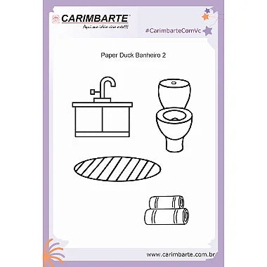 Paper Duck Banheiro 2 Cartela de Carimbos