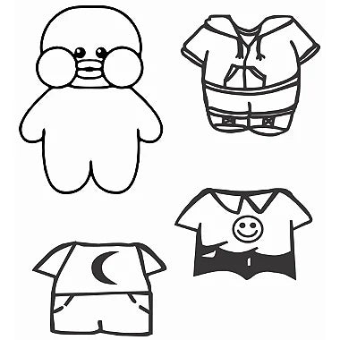 Paper Duck Roupa 1 Cartela de Carimbos
